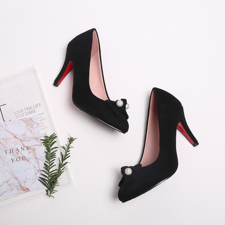 Sweet High Heel Stiletto Pumps with Bow and Pointed Toe