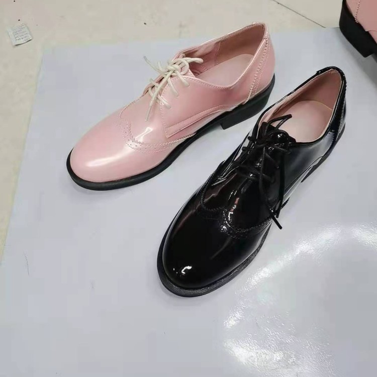 Women's Fashion Flat Shoes Low Heel Round Toe PU Spring 2021
